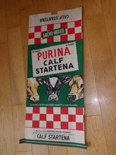 Vintage Old Rare Purina Calf Startena Cow Graphic Farm Feed Sack Bag Empty USA