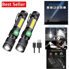 Ultra-Bright USB Rechargeable Flashlight with Magnetic Base - 10Hr Runtime