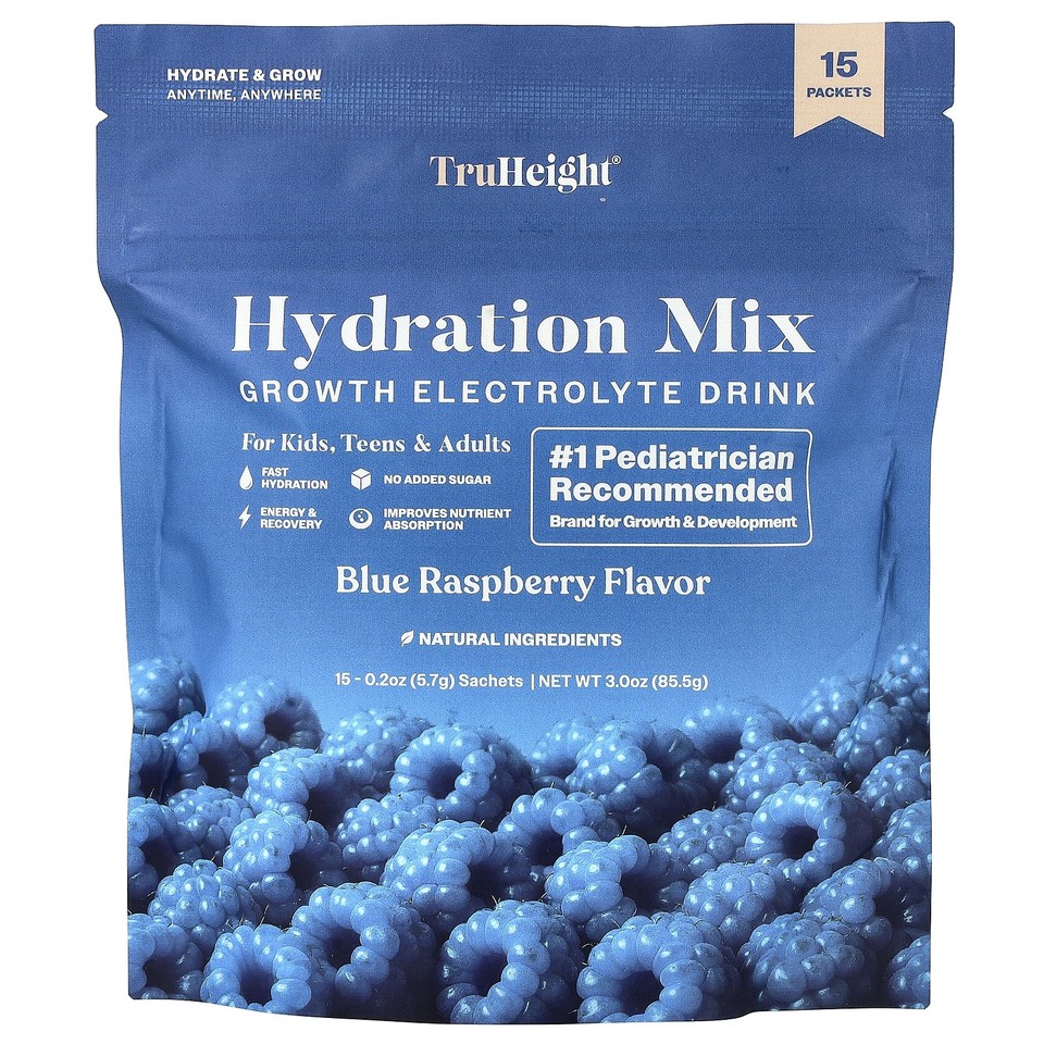 Hydration Mix, Blue Raspberry, 15 Packets, 0.2 oz (5.7 g) Each