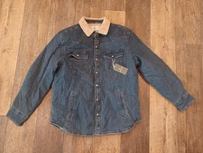 new Men's Mutual Weave Sherpa Lined Jacket Denim jacket sz. L - $100