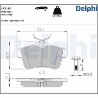 Delphi Bremsbelagsatz Scheibenbremse LP2180 FüR Ds Peugeot 3008 C4 5008 CitroËN