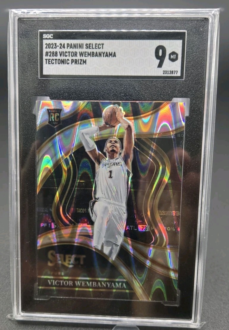 2023 Victor Wembanyama Panini Select Tectonic Prizm Courtside RC SSP! #288 SCG 9