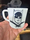 Vintage Mid Century Westfield Milk Glass DC Comics Batman Coffee Mug Cup