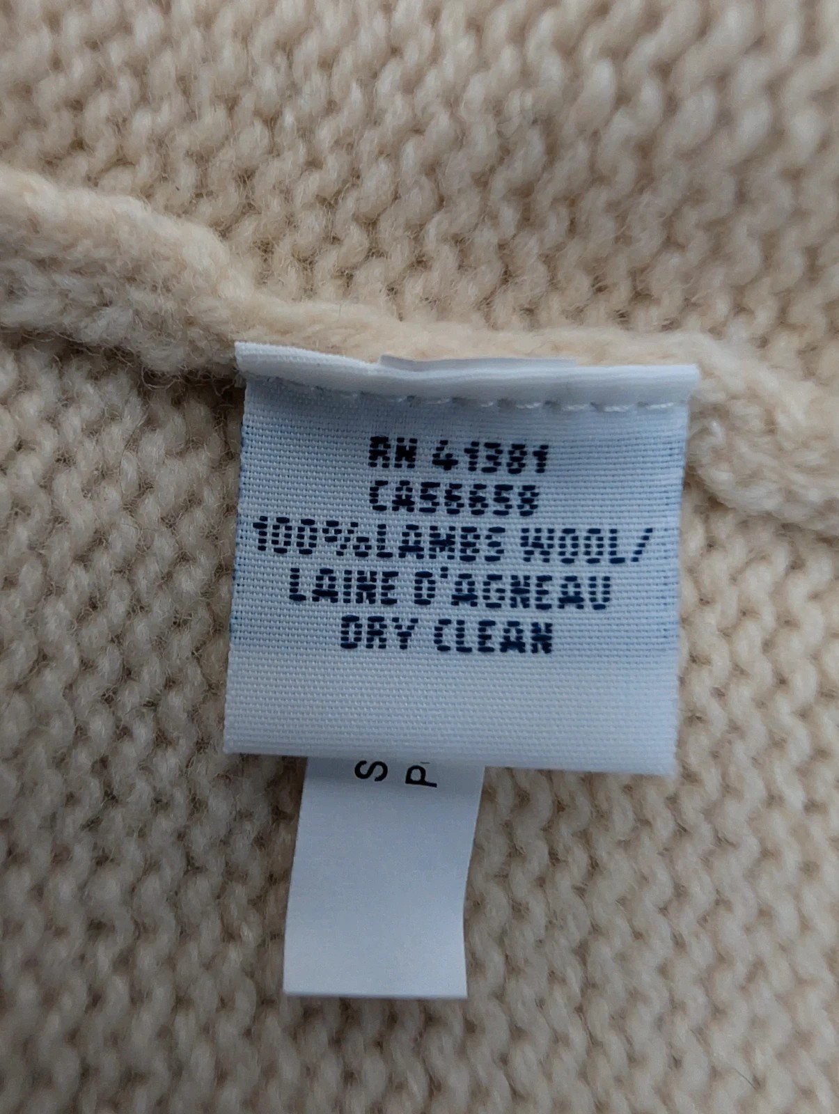 Ralph Lauren Troyer 100% lambs wool zip & roll neck cream jumper Mens XXL DN3033 image 8
