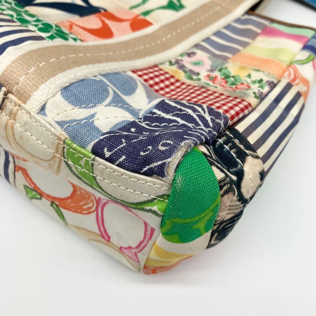 COACH Canvas Leather Patchwork Handbag Multicolor… - image 14