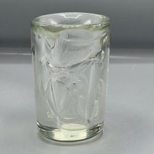 1980 s MCM Style Tall Art Glass Vase Vintage Artist Signed Controlled Bubbles