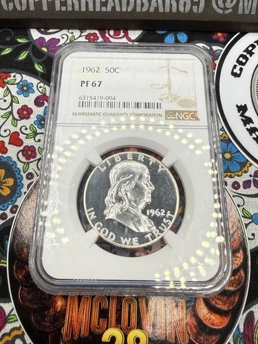 1962 NGC PF67 Franklin Half Dollar 50c US Mint 90% Silver 1962-P PF67 Proof