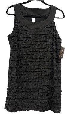 Style & Co Macys Layered Ruffle Solid  Stripe Tunic Shirt Top Women s M - NWT