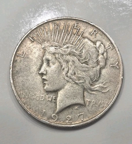 1927-D Peace Silver Dollar Double Die Obverse, VF Condition. Collectors Choice.