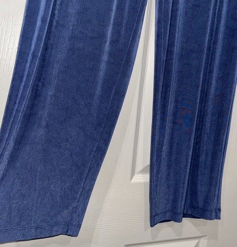 Chico's Travelers Pant Suit Women's Size 2 US Large Blue Knit Slinky Ruffles - Picture 4 of 12