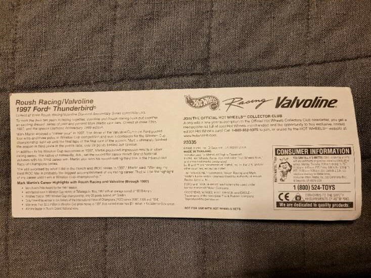 Hot Wheels 1997 # 6 Mark Martin Valvoline 10 Years of Racing Long