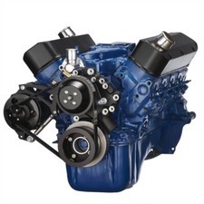 Small Block Ford Black Serpentine System 289 302 Alt Only Drivers Side Wp 4 Bolt