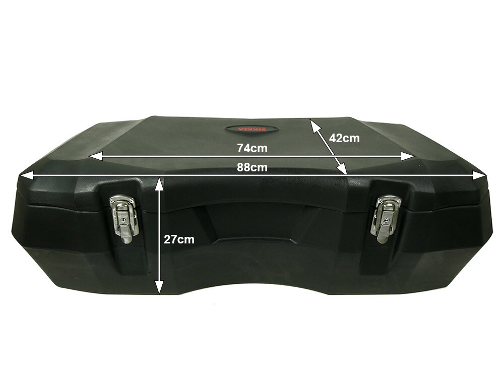 Top Case Alu Namib 45L Pour Quad/ATV – Valise Aluminium Étanche, Robuste 1,5 Mm, Serrures Antivol, Look Adventure
