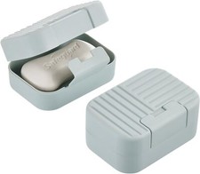 Travel Soap Container, 2 Pack Bar Holder Case, Box Blue