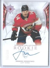 2021-22 UD ULTIMATE GRIGORI DENISENKO AUTO ROOKIE CARD RC #111 ~ 001/299 UNIQUE