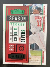 2020 Rafael Devers contenders season-ticket green foil Boston Red Sox #36