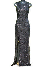 QUIZ Black Sequin Maxi Dress Size 08 - 10 UK Evening Wedding Cruise PROM Party
