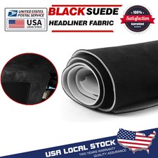 Black Suede Headliner Fabrics Foam Backed 80"x60" Car Ceiling Replace Material