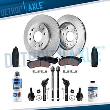 14pc Front Brake Rotor Pads Tie Rod Ball Joint Kit for GMC Silverado Sierra 1500