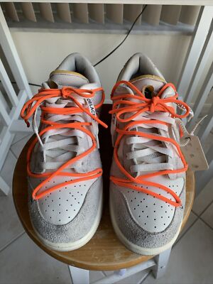 Nike Dunk Low x Off-White Lot 11 of 50 Sail/Neutral Gray DJ0950-108 Men Sz 10.5