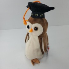 Rare Beanie Babies Wise The Owl Toy - FBA_41879 Excelent Condition Tag Errors 