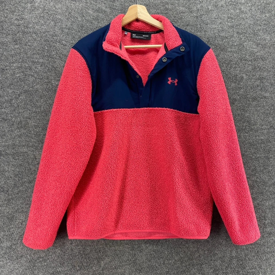 Under Armour Jacket Women M Medium Pink Collared Fleece Long Sleeve Casual - Image 4 of 4