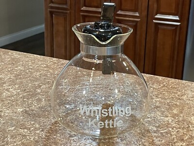 Schott Duran Whistling Kettle 12 Cup Glass Tea Coffee Pot Germany # 1702 ~ NICE