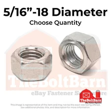 5/16"-18 316 Stainless Steel Finished Hex Nuts (Pick Quantity)