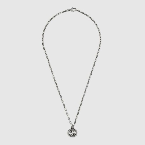 Collana Gucci interlocking GG YBB604155001 Necklace Argento Brunito 50 Cm  Uomo | eBay