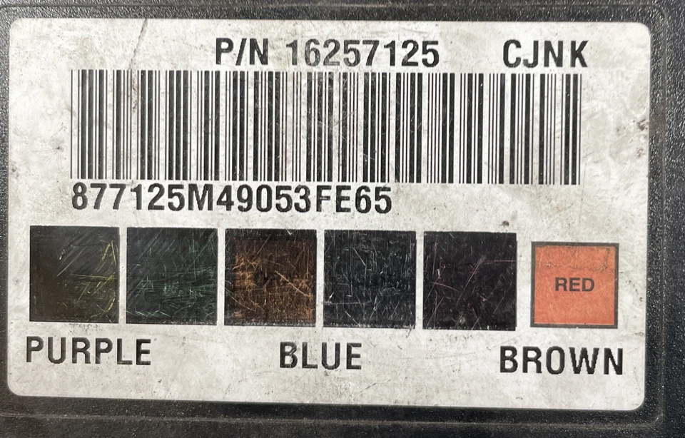 Chevrolet S10 GMC Sonoma 1998-2000 carrocería chasis módulo de control 16257125 Foto 2 de 4