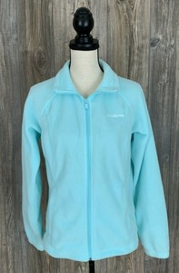 Columbia Lã Jaqueta Feminina ~ Médio ~ Luz Azul Turquesa ~ ~ macio quente ~ Poliéster | eBay