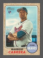 MAURICIO CABRERA 2017 Topps Heritage Dark GRAY BACK RC #556 Rookie Braves PR /10