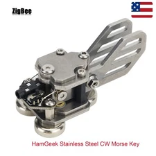 HamGeek Stainless Steel CW Morse Key Paddle Magnetic Base USA