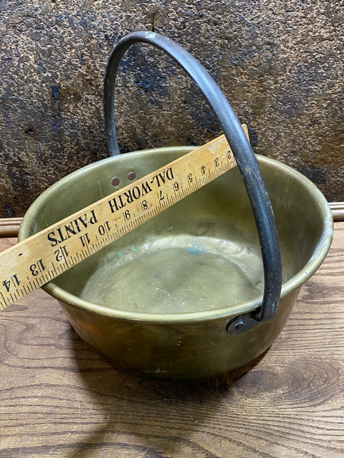 Vintage BRASS COOKING KETTLE / POT / Antique Cookware w iron handle eBay