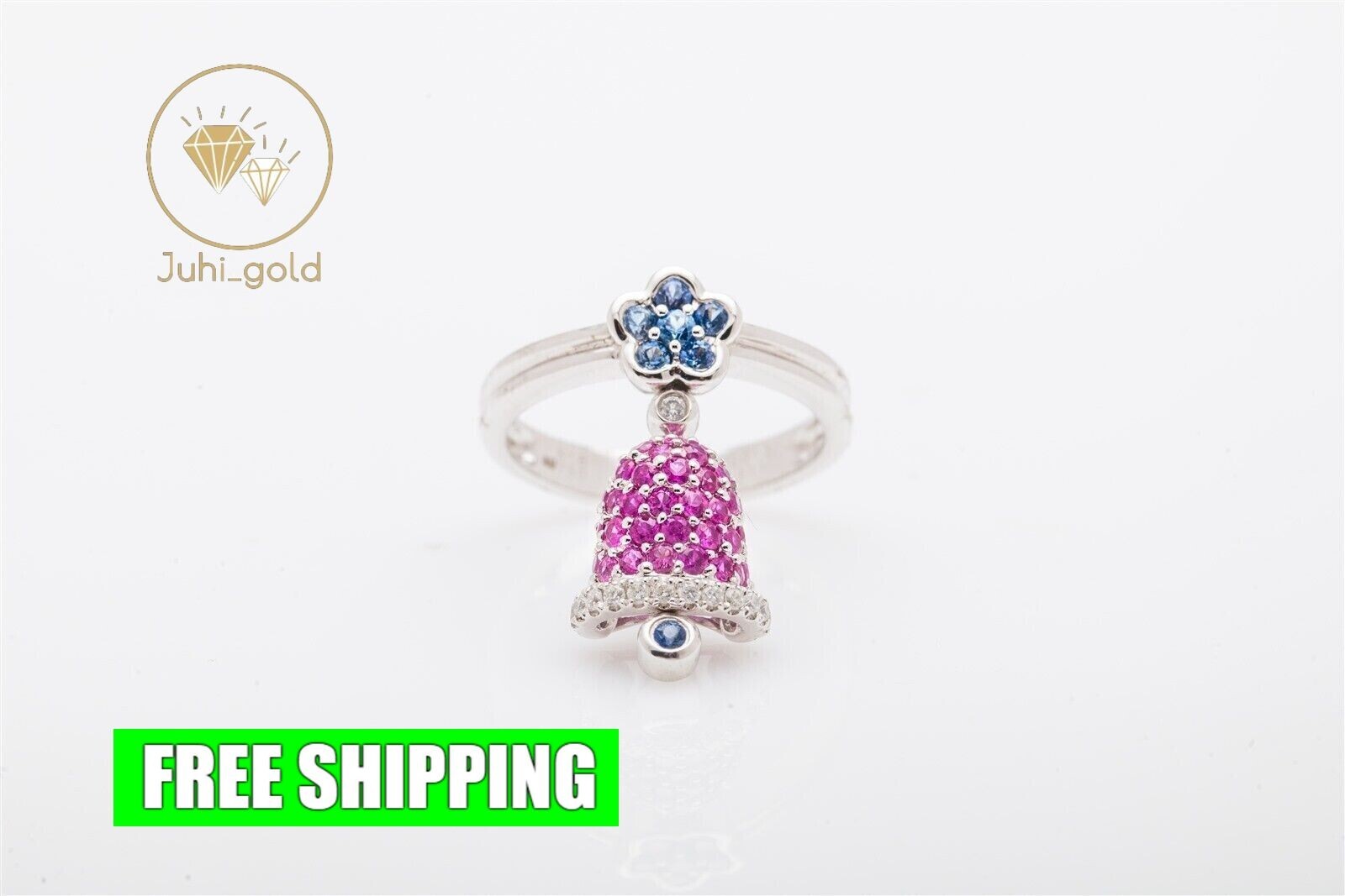 Women Charm Wedding Band Ring 1.0CT RD Simulated Sapphire 14K White Gold Plated-image