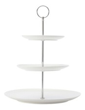 Maxwell & Williams White Basics Diamonds 3-Tier Gift Boxed Cake Stand White