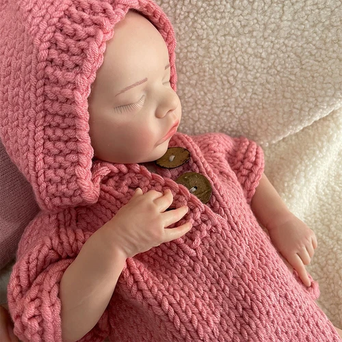 17" Full Silicone Reborn Doll Handmade Soft Painted Newborn Baby Birthday Gift - Picture 7 of 15