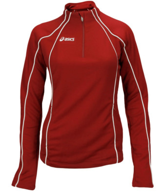 ASICS WOMEN'S COMPETITION 1/2 ZIP JACKET SWEATSHIRT, RED Size Large