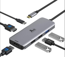 6 in 1 USB C Docking Station Dual 4K HDMI,3 USB, PD Charging Port,Thunderbolt