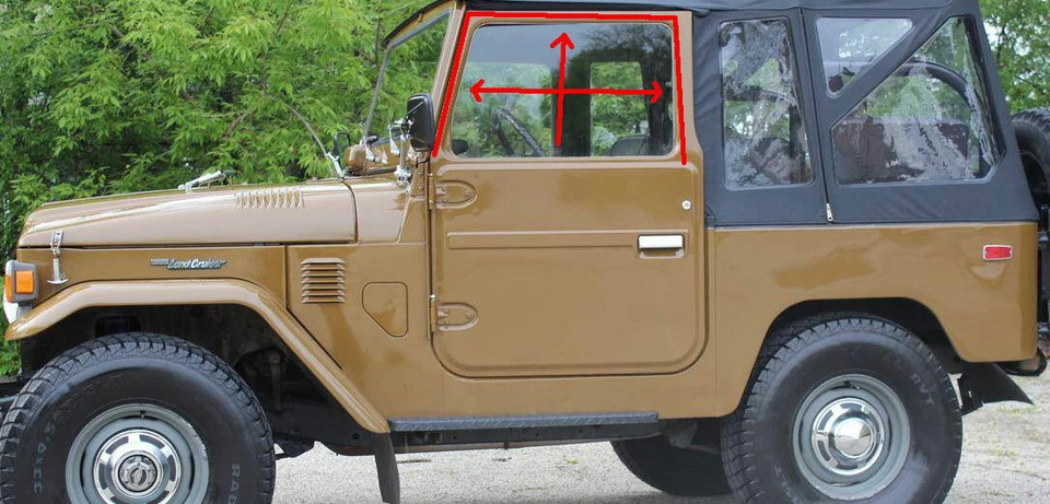 Para TOYOTA LAND CRUISER FJ40 FJ45 HJ45 Canal de vidrio Fieltro Correr Goma Puerta Ventana Foto 2 de 4