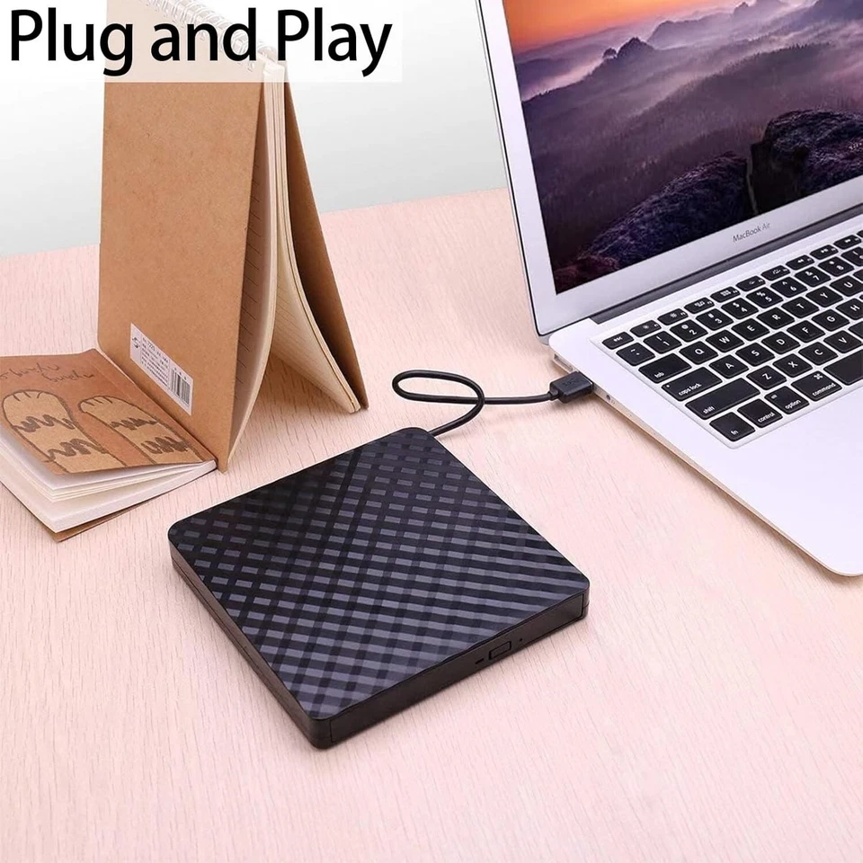 External CD DVD Drive for Laptop USB 3.0 Slim Portable Player CD DVD RW - Image 4 of 4