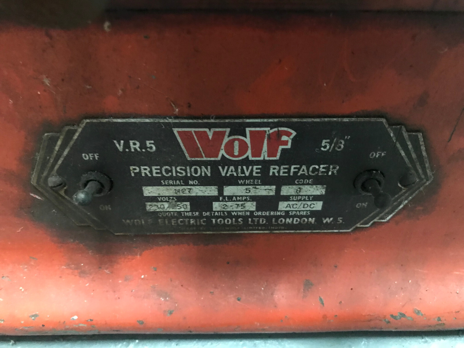 Wolf Valve Seat Grinder for refurbishment or parts VR5 5/8in eBay