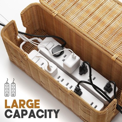 2 offene Slots Cord Organizer Hider Box Aufbewahrung sbox Schreibtisch - Afbeelding 2 van 7