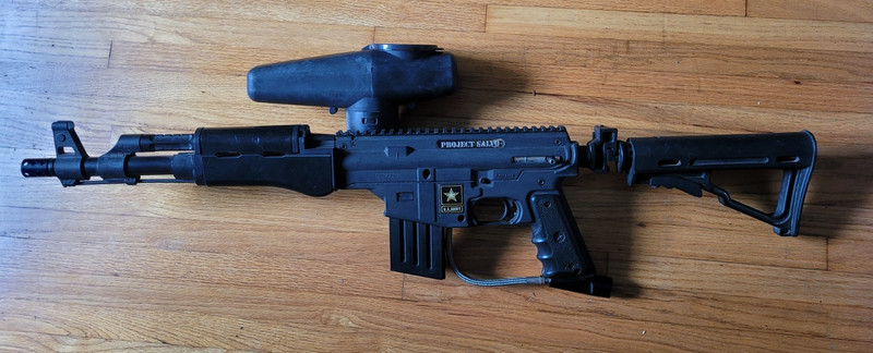 Tippmann Project Salvo Paintball Marker, Response Trigger, Cyclone Feed, Stock