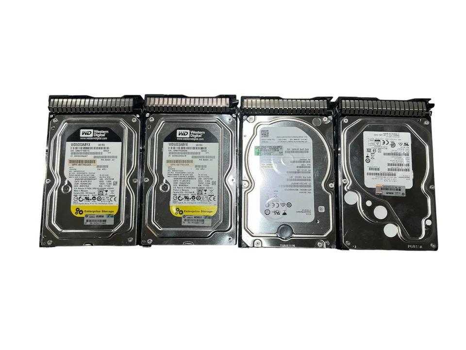 Lot de 4 disques durs SATA avec plateau HP Gen9/2x 1 To SATA - 2x500 Go certi... - Photo 2/2