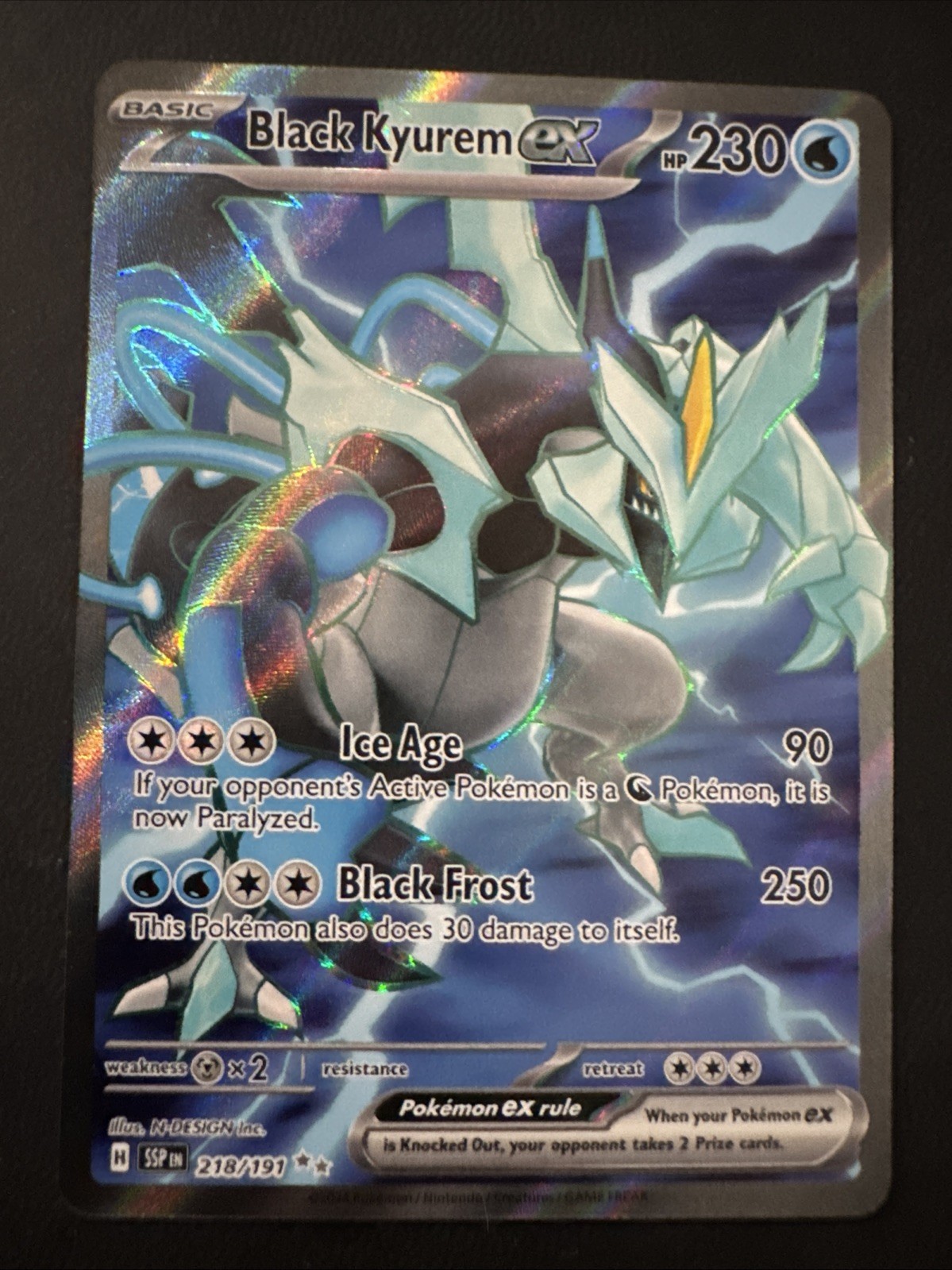 Black Kyurem ex - 218/191 - Full Art Ultra Rare - Surging Sparks - Pokemon Card