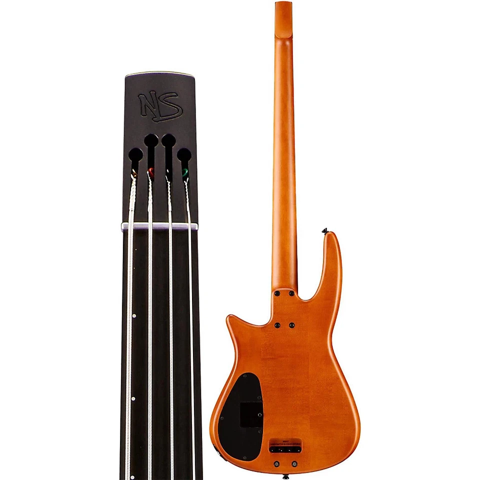 NS Design CR4 Fretless Electric Bass Guitar Satin Amber - Image 4 of 4