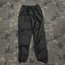 Vintage 90s Nike Black Tonal Nylon Lined Track Pants Blackout Swishy Men's XL