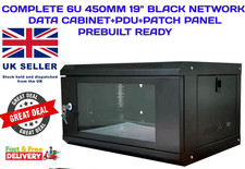 6U 450MM 19" BLACK NETWORK  CABINET OR OPTIONAL WITH PDU & PATCH PANEL