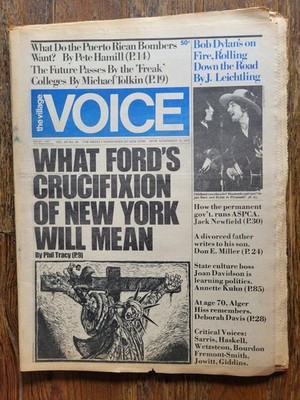 The Village Voice, New York Newspaper, Nov 10, 1975, Ford Crucifies New York